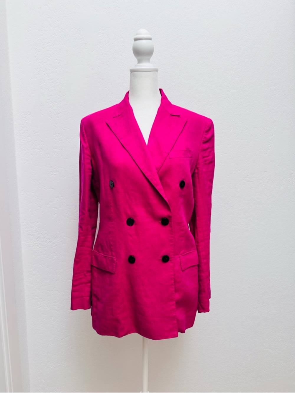 Theory Pansuit Women's Double-Breasted Hot Pink Blazer